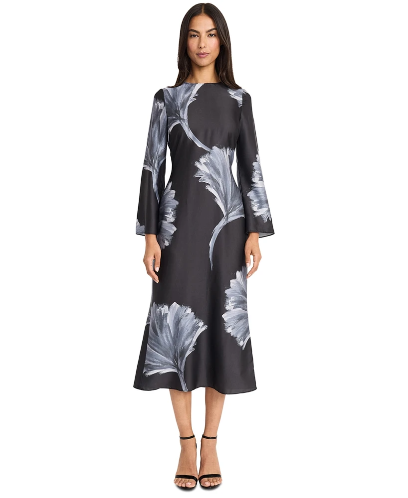 Donna Morgan Women's Printed Cutout-Back Midi Dress