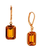 2028 Topaz Crystal Rectangular Drop Earrings