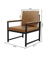 Lounge, living room, office or the reception area Leathaire accent arm chair with Extra thick padded backrest and seat cushion sofa chairs, Non-slip a