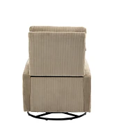 Streamdale Furniture Upholstered Swivel Glider.Flannel fabric.Rocking Chair for Nursery in Light Brown.Modern Style One Left Bag