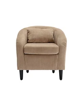 Living Room Accent Barrel Chair, Century Modern Style Decorative Chair, Armchair for Living Room with Thick Cushions and Pillows, Comfy Single Sofa Ch