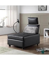 3 in 1 Sofa bed, Speaker chair, Reclining sleeper sofa bed,Futon with bluetooth speaker 2 Usb port, Phone holder accent chair