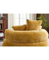 Foam Bean Bag Chairs for Adults/Teens with Filling, Bean Bag Lazy Sofa with Ultra Soft Chenille Cover, Round Bean Bag, Indoor & Outdoor(Yellow)