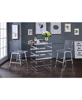 Streamdale Furniture Nadie Counter Height Chair (Set-2) in Clear Acrylic & Chrome