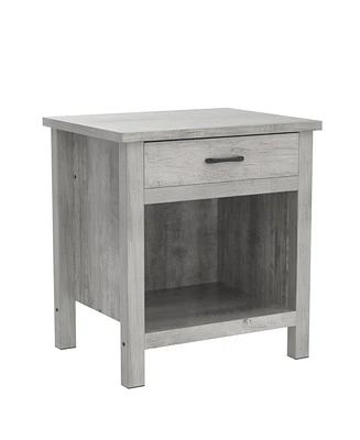 gaomon Farmhouse Square Nightstand, Bedside Table End Table for Bedroom Nursery Living Room, End Table with Storage Drawer