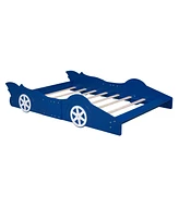 Slickblue Race Car-Shaped Platform Bed with Wheels for Exciting Kids' Bedroom Decor