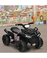 Sugift 6V Kids Atv Quad Electric Ride On Car with Led Light and MP3-Black