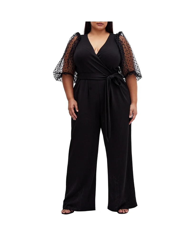 City Chic Plus Asher 3/4 Jumpsuit