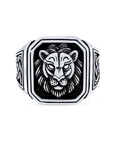 Bling Jewelry Masculine King of Jungle Lion Ring .925 Sterling Silver