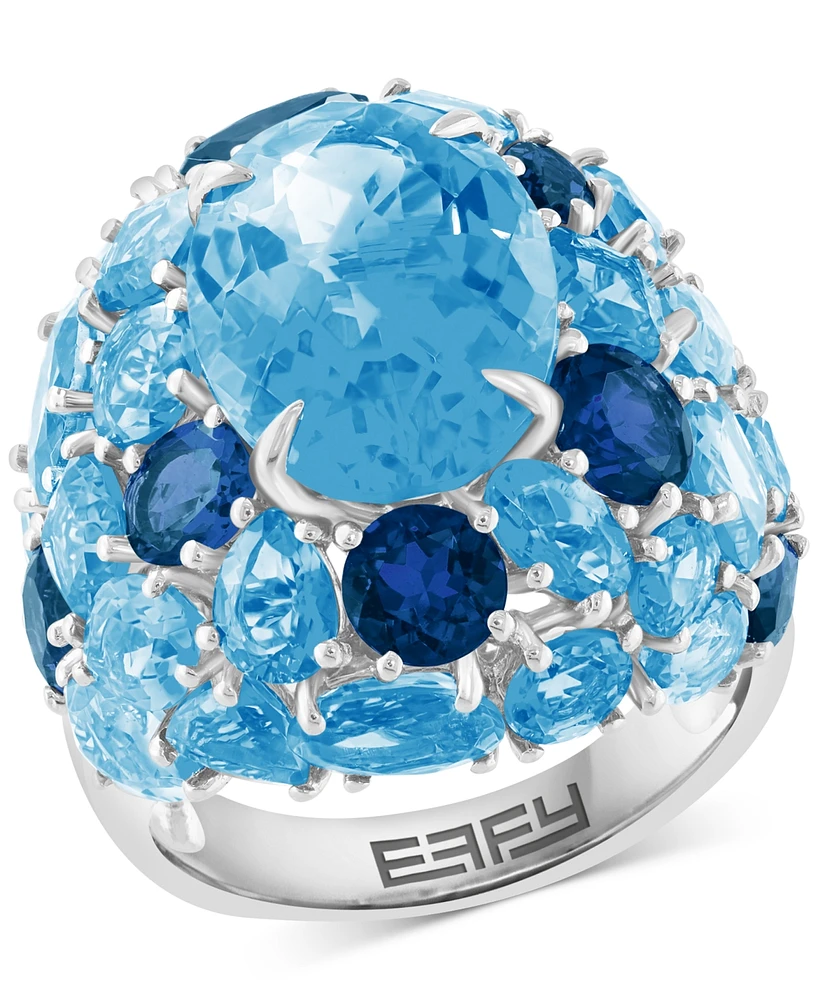 Effy Blue Topaz (18 ct. t.w.) & London Blue Topaz (3 ct. t.w.) Cluster Ring in Sterling Silver