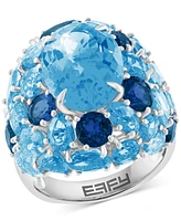 Effy Blue Topaz (18 ct. t.w.) & London Blue Topaz (3 ct. t.w.) Cluster Ring in Sterling Silver