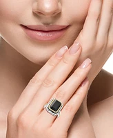 Effy Onyx Rope-Framed Statement Ring in Sterling Silver & 14k Gold-Plate