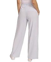 Calvin Klein Women's Brushed Rib Wide-Leg Pants