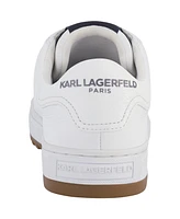 Karl Lagerfeld Paris Men's Side Heart Logo Patch Tumbled Leather Sneaker