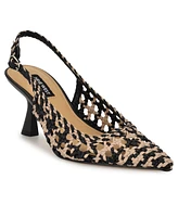 Nine West Women's Madalene Woven Slingback Kitten Heel Pumps