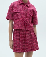 Mango Women's A-Line Tweed Dress