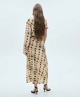 Mango Women's Polka-Dot Asymmetrical Dress