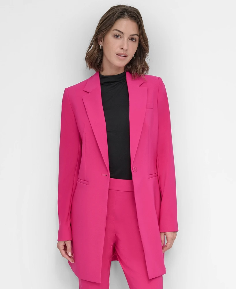 Dkny Women's One-Button Long Blazer