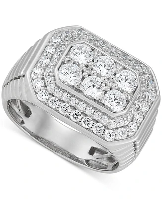 Grown With Love Men's Lab Grown Diamond Halo Octagon Cluster Ring (2 ct. t.w.) in 10k White Gold