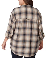 Gloria Vanderbilt Plus Amanda Plaid Button-Front Shirt