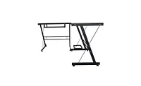 Slickblue Durable Black L-Shaped Stalinite Splicing Computer Desk 402C for Efficient Workspace Organization