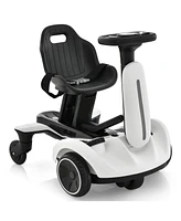 Hongge 6V Kids Ride on Drift Car with 360 Spin and 2 Adjustable Heights-White