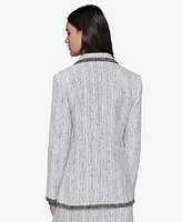 Karl Lagerfeld Paris Women's Two-Tone Tweed Blazer