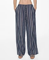 Mango Women's Straight Striped Pants