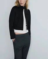 Mango Women's Pockets Detail Cropped Jacket