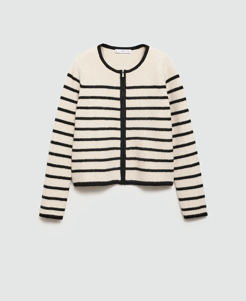 Mango Women's Striped Knitted Jacket