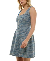 Taylor Women's Boucle Square-Neck Sleeveless Dress