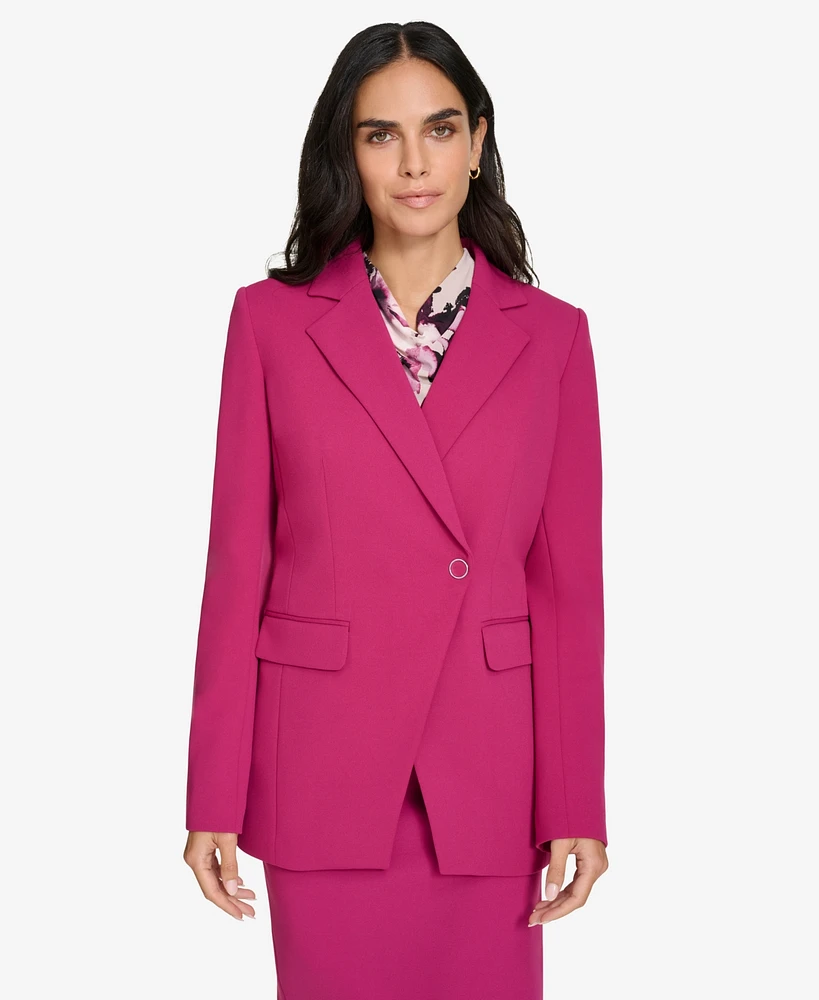Calvin Klein Women's Asymmetric Scuba-Crepe Blazer