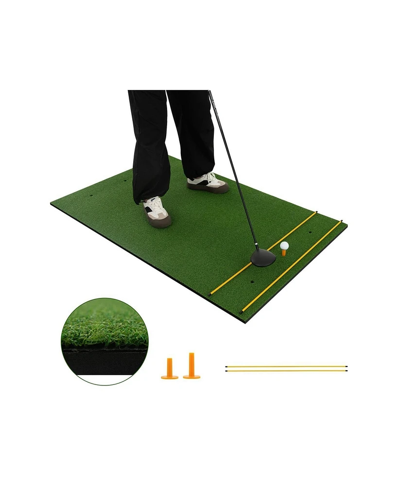 Hongge 5 x 3 ft Artificial Turf Grass Practice Mat for Indoors and Outdoors