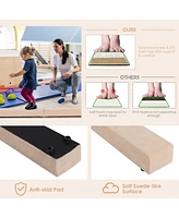 Hongge 7 Feet Folding Portable Floor Balance Beam with Handles for Gymnasts