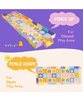 Hongge 75 Pieces Baby Foam Interlocking Play Mat with Fence with Detachable Numbers