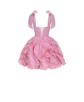 Milla Womens Danceable Mini With Ruched Flower Appliques
