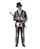 Suitmeister Men's Halloween Costume - Skeleton Grunge Black