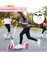 Hongge Portable Folding Sports Kick Scooter with Led Wheels