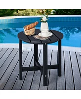 Sugift 18 Inch Round Weather-Resistant Adirondack Side Table-Black