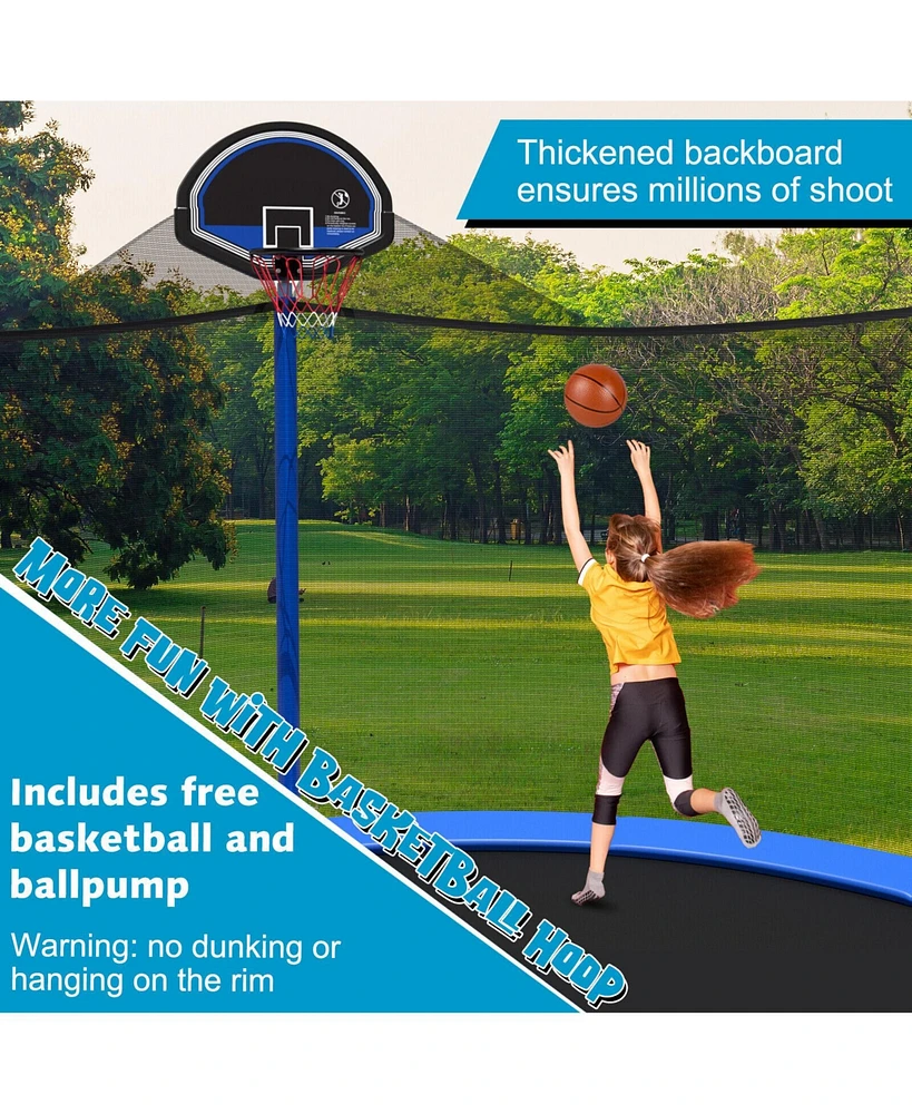 Sugift Outdoor Recreational Trampoline with Enclosure Net-16 ft