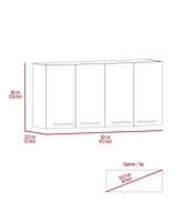 Depot E-Shop Oceana 120 Wall Cabinet, Four Doors, Two Cabinets, Shelves