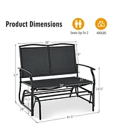 Sugift Iron Patio Rocking Chair for Outdoor Backyard and Lawn-Black