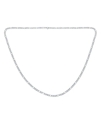 Bling Jewelry 4.5MM Link Wide Strong Shiny Silver and Gold Tone Stainless Steel Link Figaro Chain Necklace