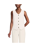 Lands' End Women's Crepe Button Front Vest