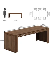 Tribesigns Farmhouse Dining Table for 6-8 People, 78.7-Inch Rectangular Wood Dining Table, Rustic Kitchen Table with Heavy Duty Wood Legs for Dining R