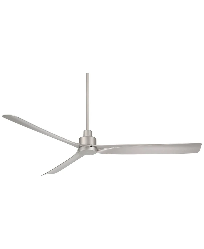 Casa Vieja 60" Sailplane Modern Industrial Indoor Outdoor Ceiling Fan 3 Blade Remote Control Silver Finish Blades Bedroom Patio Living Room Kitchen Po