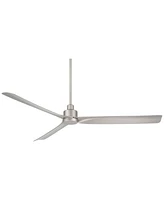 Casa Vieja 60" Sailplane Modern Industrial Indoor Outdoor Ceiling Fan 3 Blade Remote Control Silver Finish Blades Bedroom Patio Living Room Kitchen Po