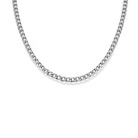 Bling Jewelry Heavy Duty Biker Jewelry Solid Curb Link Chain Necklace Silver Tone Stainless Steel 8MM
