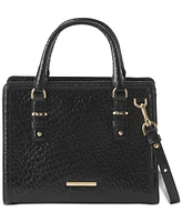 Brahmin Cami Black Hematite Small Leather Satchel