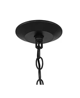 Possini Euro Design Covey Semi Gloss Black Ring Chandelier Lighting 35 3/4" Wide Modern Tapering Candles 8-Light Fixture for Dining Room House Foyer K